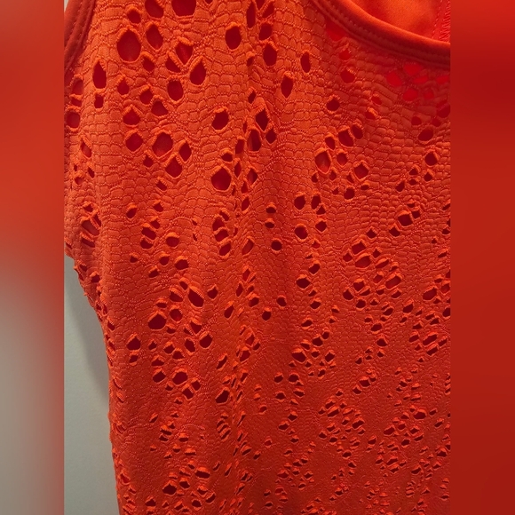 R&K CORAL Sleeveless Eyelet TANK Fully LINED dress. Medium. - Picture 2 of 10